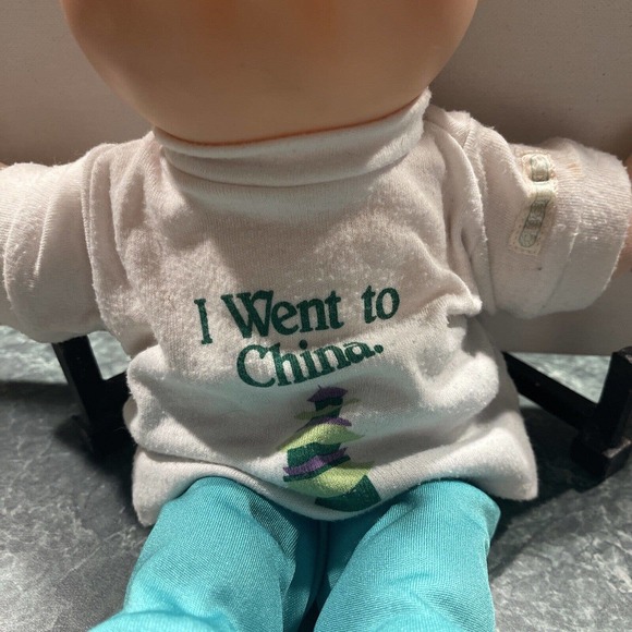 Vintage 1988 Cabbage Patch Doll Black Hair Blue Eyes Mattel First Edition 14" - Picture 5 of 10